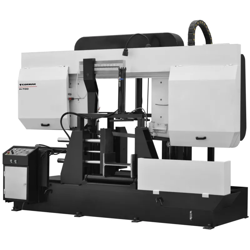 Cortadora de cinta industrial semiautomática de dos columnas, sierra de cinta para metal CORMAK H-700