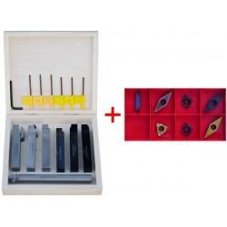 Juego de cuchillas para torno 20x20, 7 unidades + plaquitas