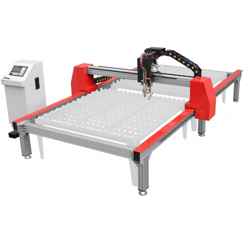 Cortadora por plasma y gas PW-1530 AST 1500x3000 + compresor Luft 1000 + fuente SPARTUS ProCUT 125CNC