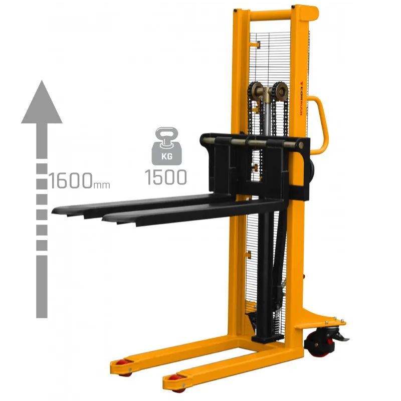 Transpaleta de mástil WRHS 1516 con horquillas regulables  (capacidad de carga de 1500 kg, altura de elevación de 1600 mm)
