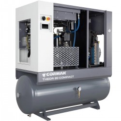 Compresor de tornillo con secador, variador de frecuencia y depósito de 500 l - THEOR 20 COMPACT - 15 kW - 2000 l/min.