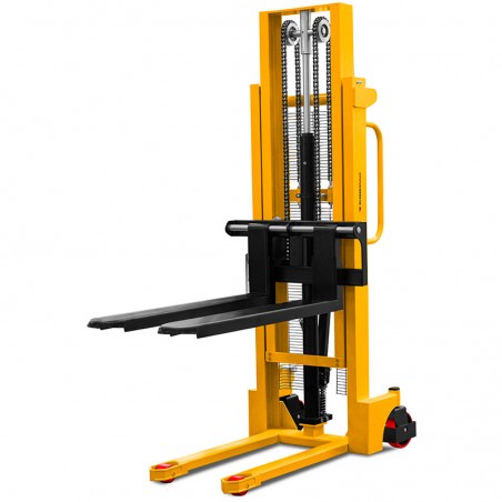 Transpaleta WRHS 1025 con horquillas regulables (capacidad de carga de 1000 kg, altura de elevación de 2500 mm)