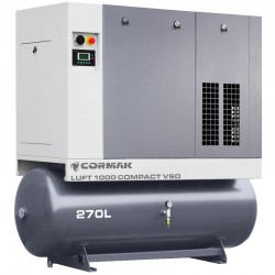 Compresor de tornillo con secador, variador de frecuencia y depósito de 270 l - LUFT 1000 VSD COMPACT 7,5 kW - 950 l/min