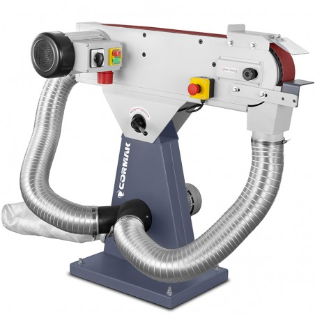 Lijadora de banda para metal CORMAK SM75DC con sistema de aspiración