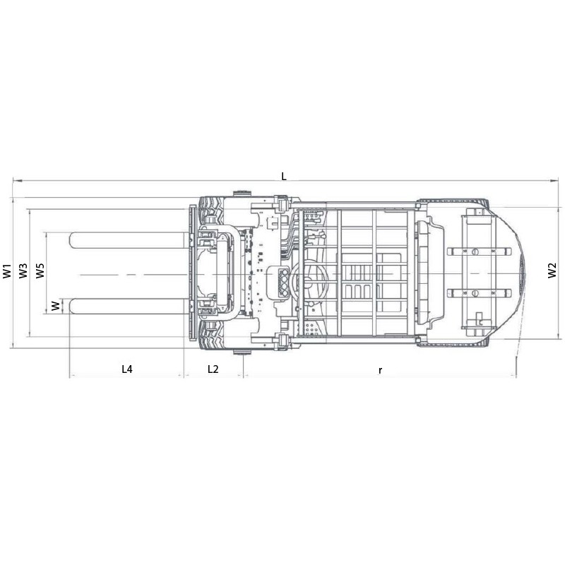 Carretilla elevadora de mástil a GLP DUPLEX WS25L30 (capacidad de carga de 2500 kg, altura de elevación de 3000 mm)