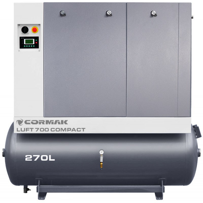 Compresor de tornillo con secador y depósito de 270 l - LUFT 700 COMPACT 5,5 kW - 650 l/min