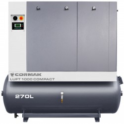 Compresor de tornillo con secador y depósito de 270 l - LUFT 1000 COMPACT 7,5 kW - 950 l/min