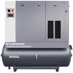 Compresor de tornillo con secador y depósito de 500 l - THEOR 20 COMPACT - 15 kW - 2000 l/min.