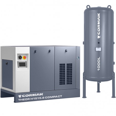 Kompresor wysokociśnieniowy sprężarka śrubowa 15kW 15,8bar COMPACT z osuszaczem i zbiornikiem 1000L do wycinarek laserowych