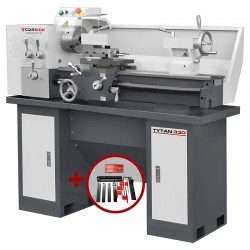 Torno universal convencional CORMAK 330 x 700 230V con base + juego de cuchillas | Fabricante CORMAK