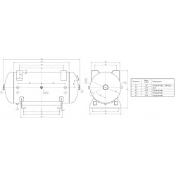 Depósito de presión para aire comprimido CORMAK para compresor 11bar 150L horizontal