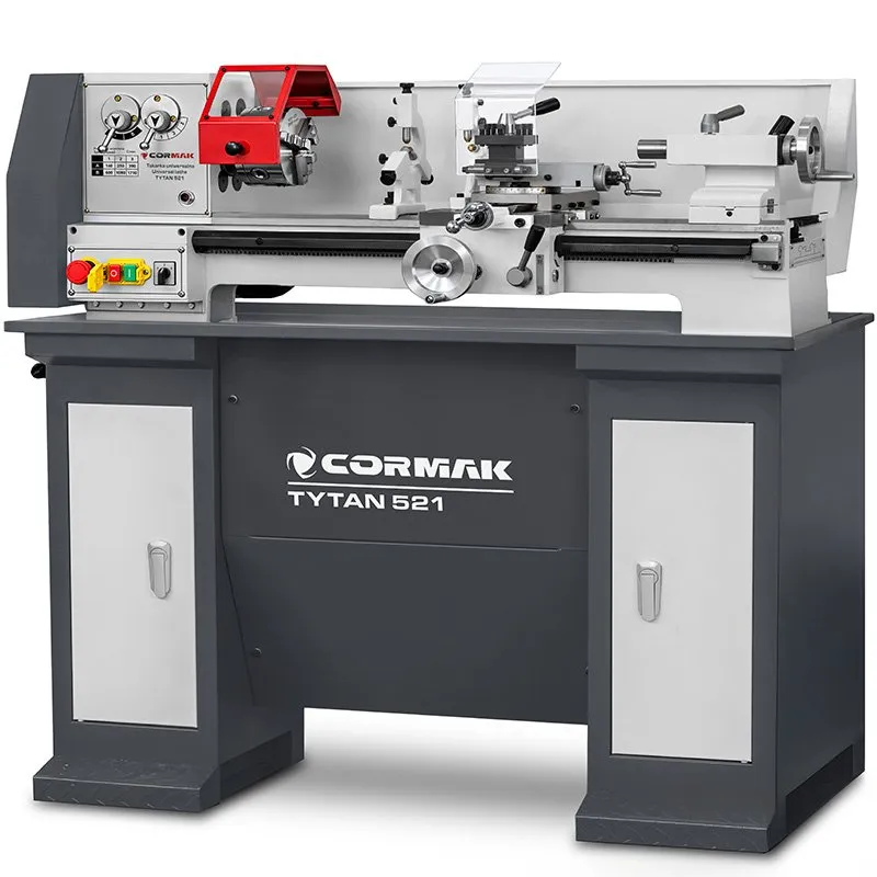 Torno universal convencional CORMAK TYTAN 210x520 230V + juego de herramientas de torneado