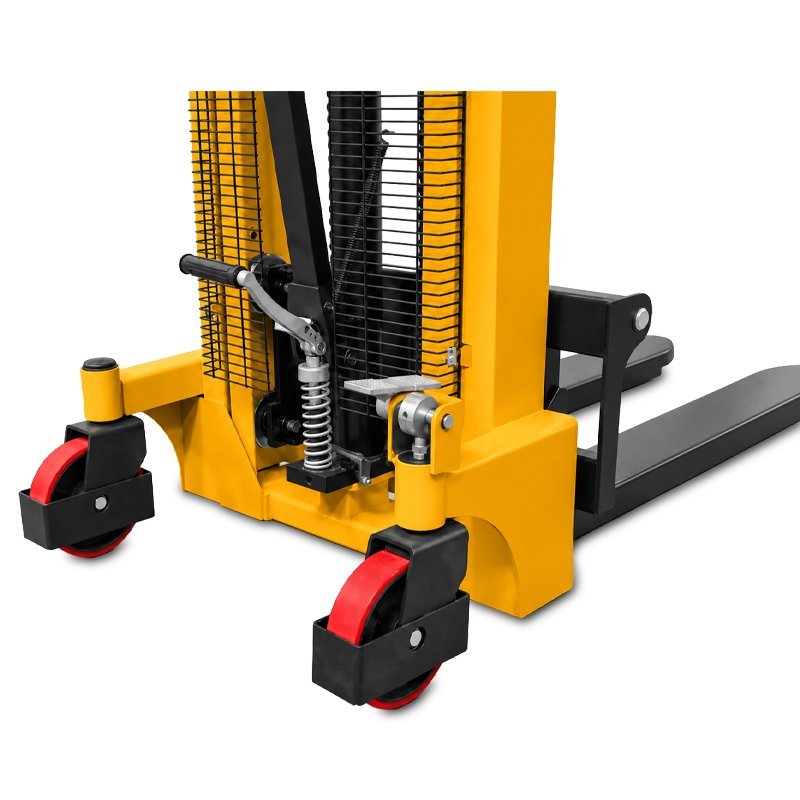 Transpaleta WRHS 1025 con horquillas regulables (capacidad de carga de 1000 kg, altura de elevación de 2500 mm)
