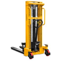Transpaleta WRHS 1025 con horquillas regulables (capacidad de carga de 1000 kg, altura de elevación de 2500 mm)
