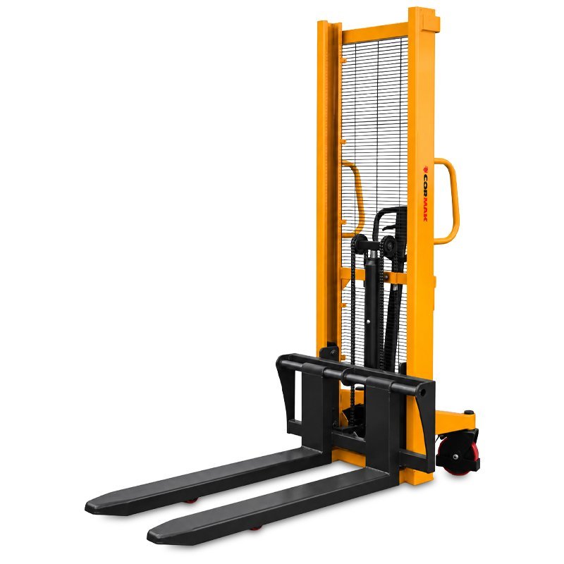 Apilador manual de palets CORMAK WRHS2016 con horquillas regulables (capacidad 2.000kg, elevación 1.600mm)