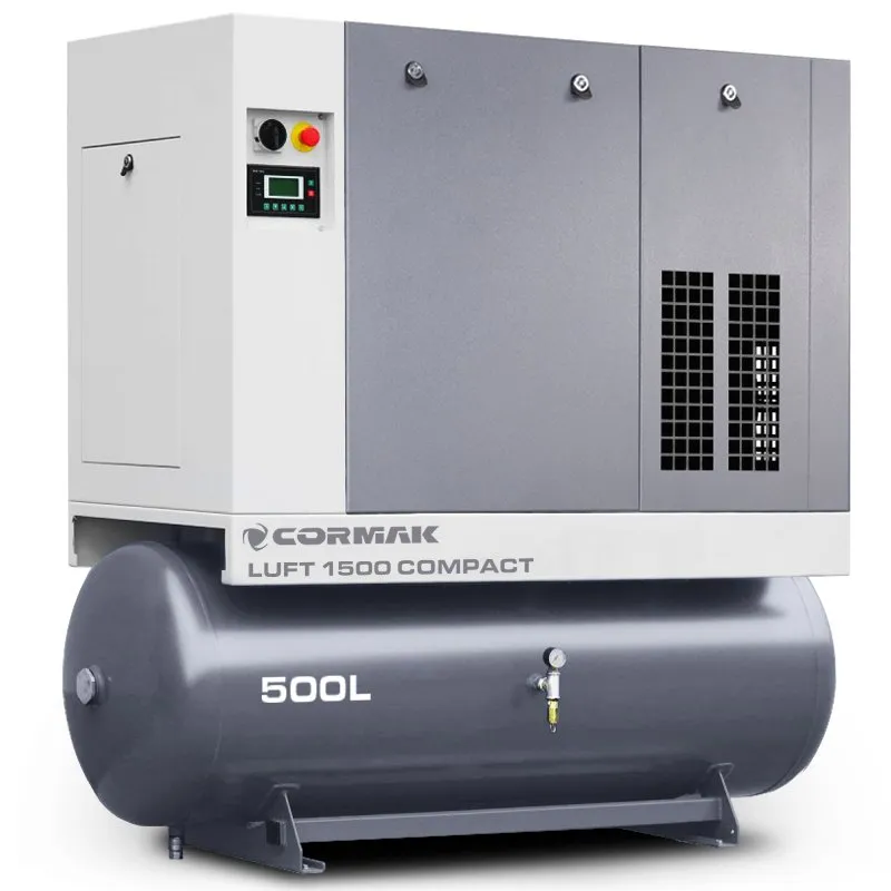 Compresor de tornillo con secador y depósito de 500 l - LUFT 1500 COMPACT 11 kW - 1580 l/min