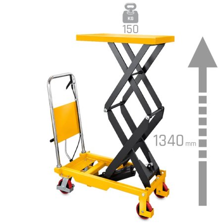 Carretilla elevadora de tijera con plataforma TA1513 (capacidad de carga de 150 kg, altura de elevación de 1340 mm)