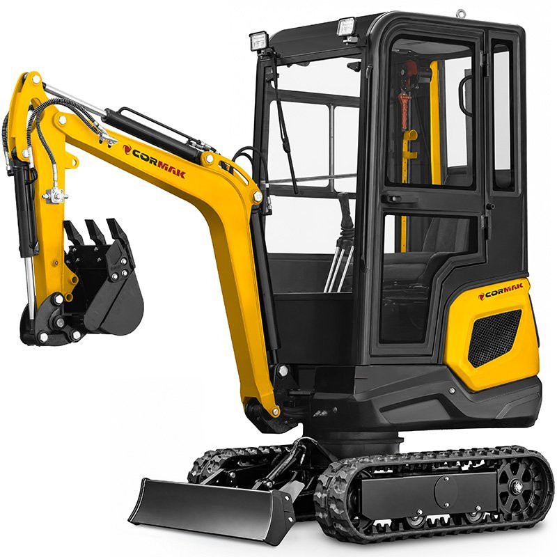 Miniexcavadora de orugas con cabina 1.200kg para movimiento de tierras CORMAK KL12