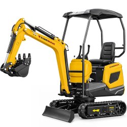 Miniexcavadora de orugas CORMAK KL10 1.000kg para movimiento de tierras