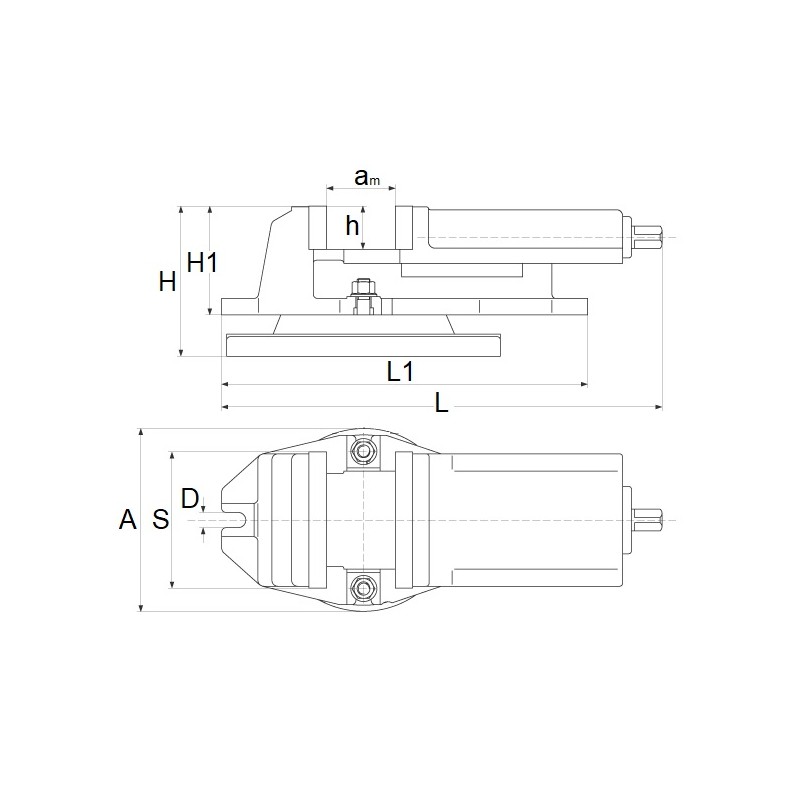Mordaza de máquina giratoria QH100 100x80mm | Fabricante CORMAK